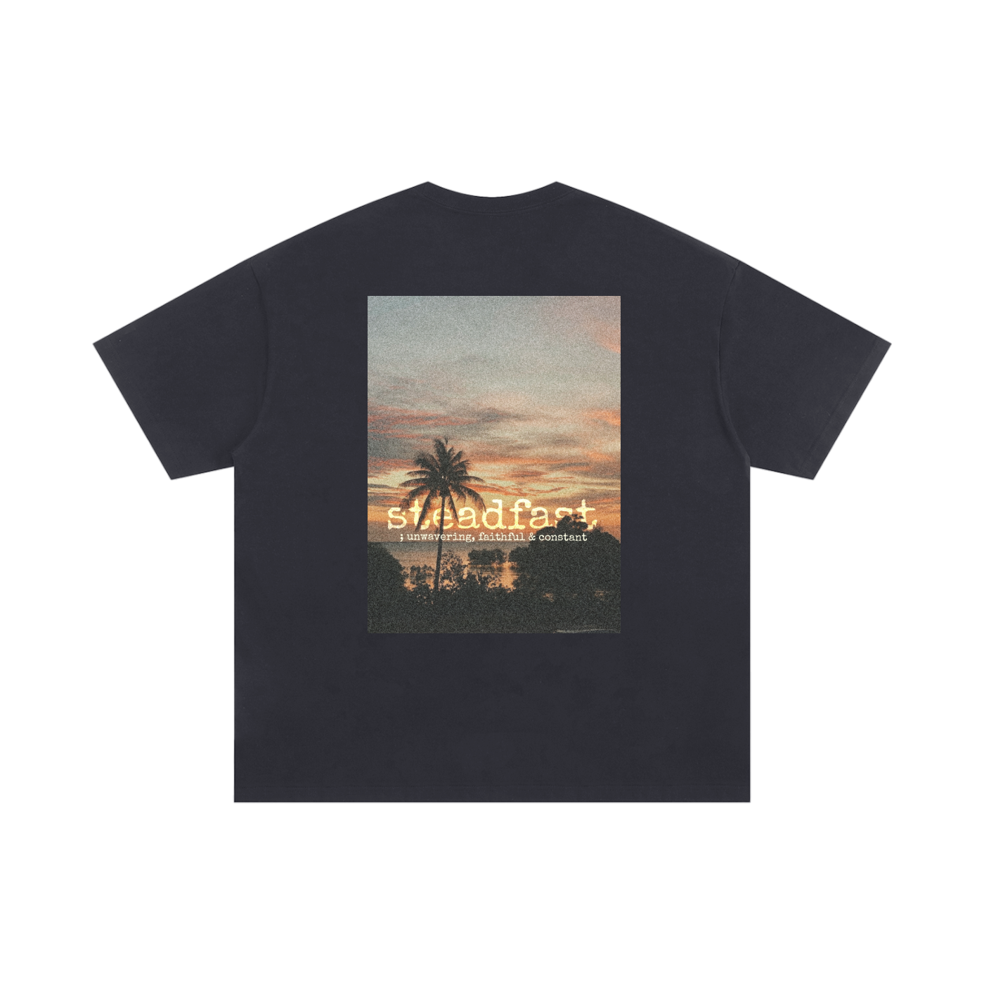 christian,steadfast,steadfastartco,catholic,palm tree,sunset,ocean,unwavering,faithful,constant